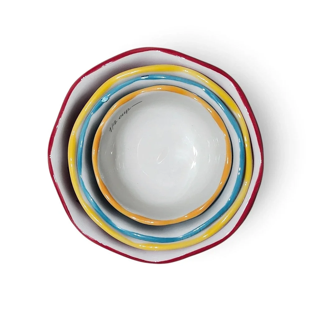 The Pioneer Woman Gisela 4-Piece Ceramic Nesting Measuring Cups Prep Bowls Set